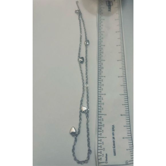 Pretty MINIMALIST BOHO SILVER HEART CHOKER - Picture 5 of 6